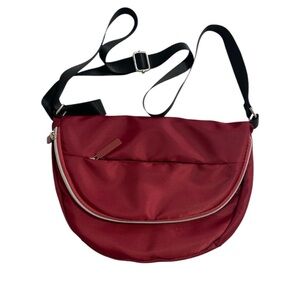 Elegant Red Multi Storage Shoulder/Crossbody Bag